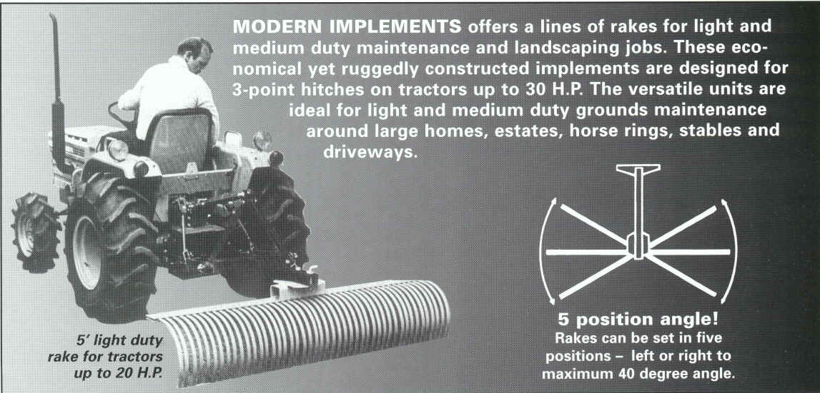 mr and mt series tractor mounted landscape rakes