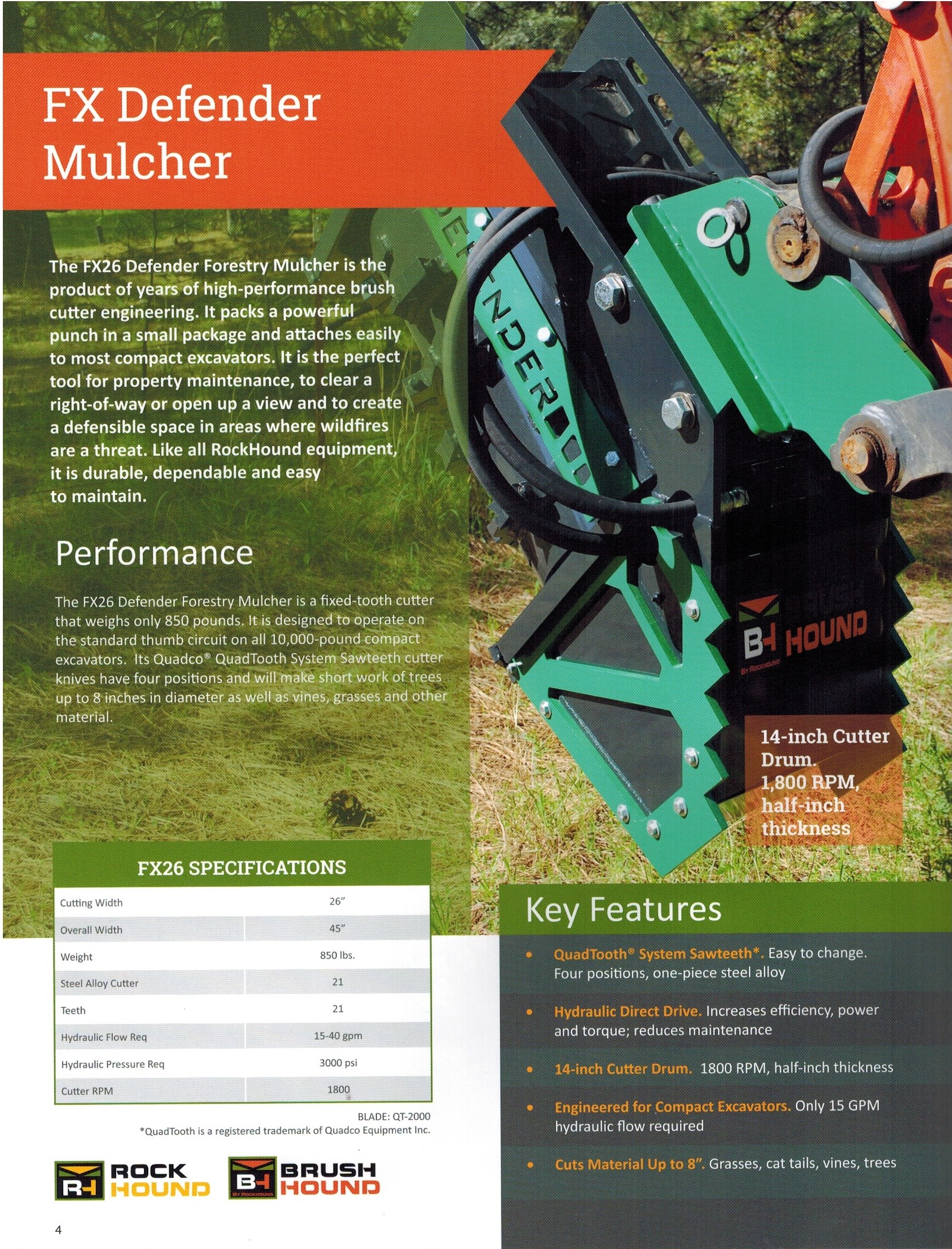 Features/Specifications FX Defender Mulcher