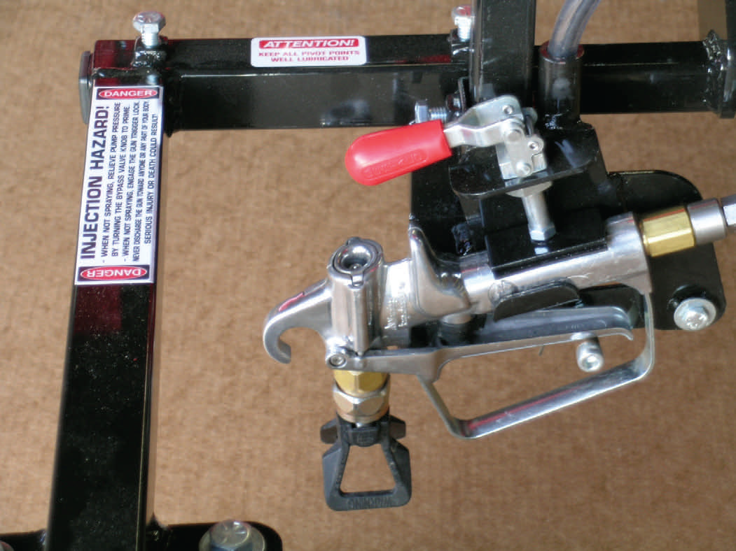 Spray Gun, And Spray Gun Release Clamp (Red Lever)