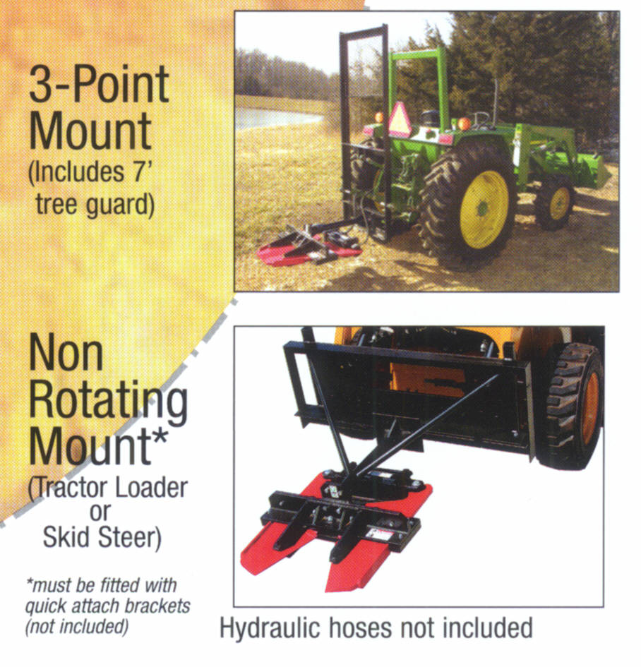 Mount With Short Boom To Skid Steers And Tractor Three Point Hitches