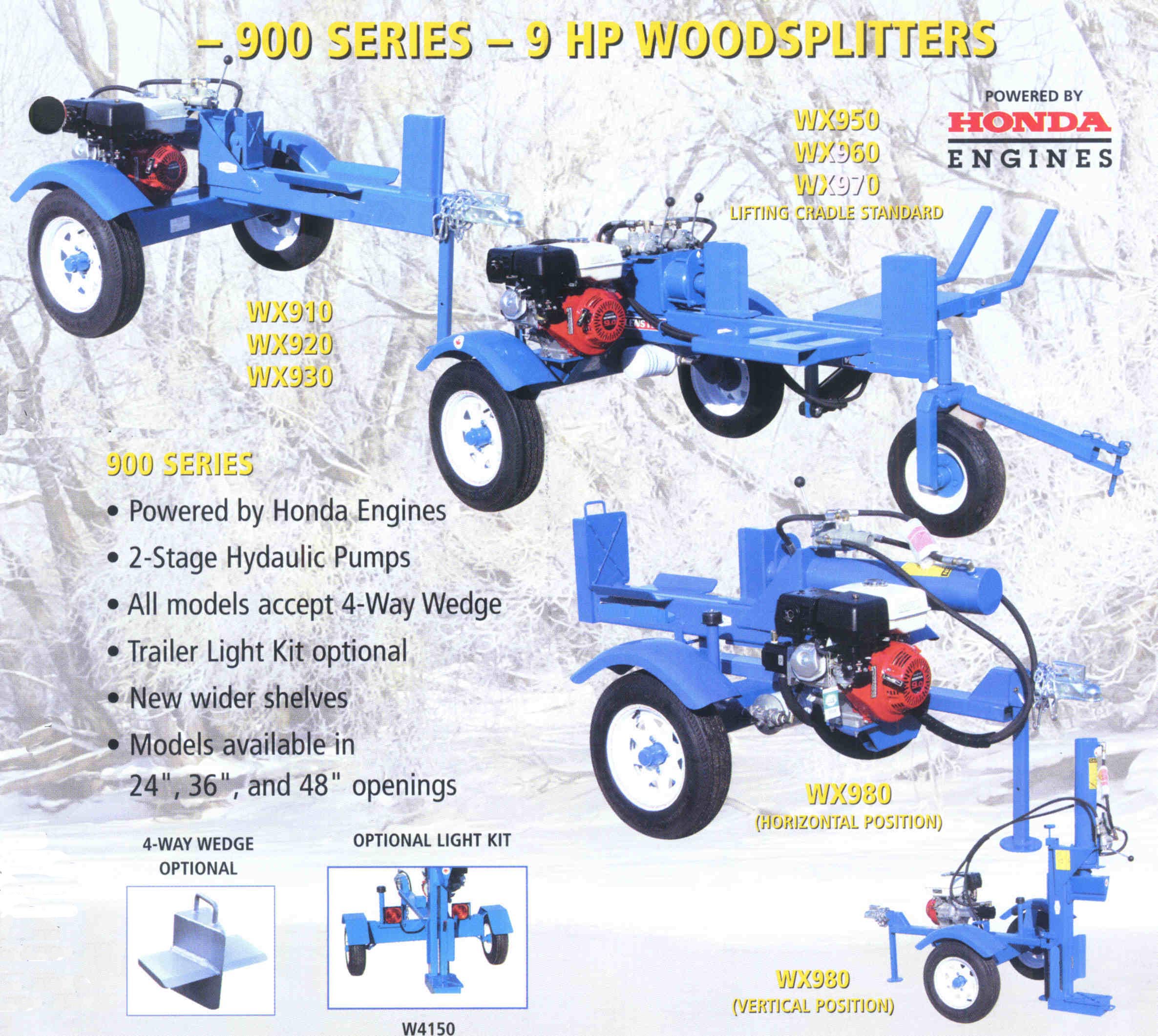 Trailer Mounted Logsplitters - 900 Series